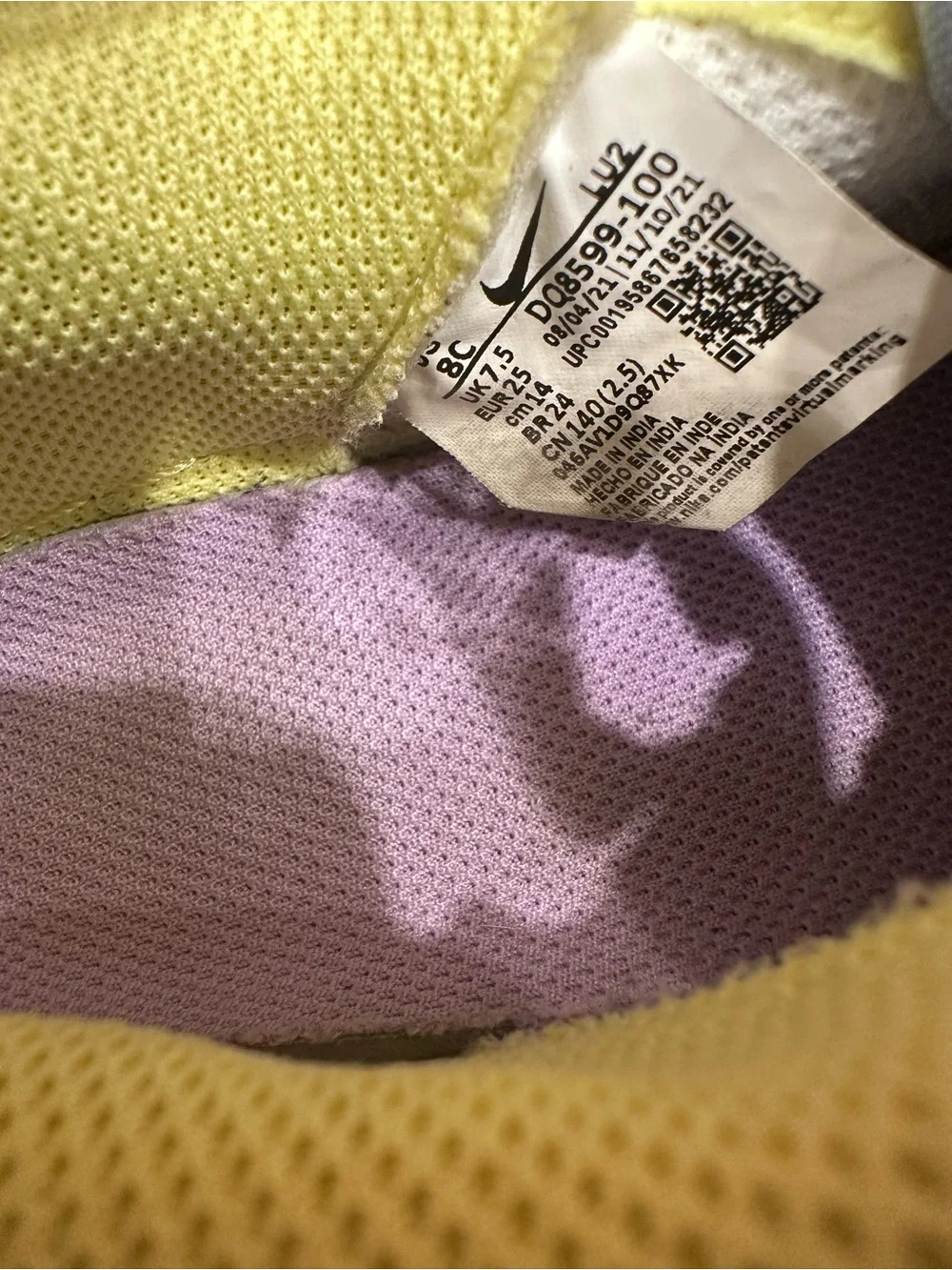 Nike Kids Sneakers - White, Lavender & Yellow